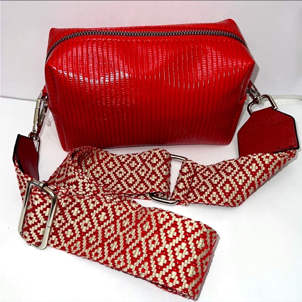 Do Everything In Love Red Lizard Crossbody Bag